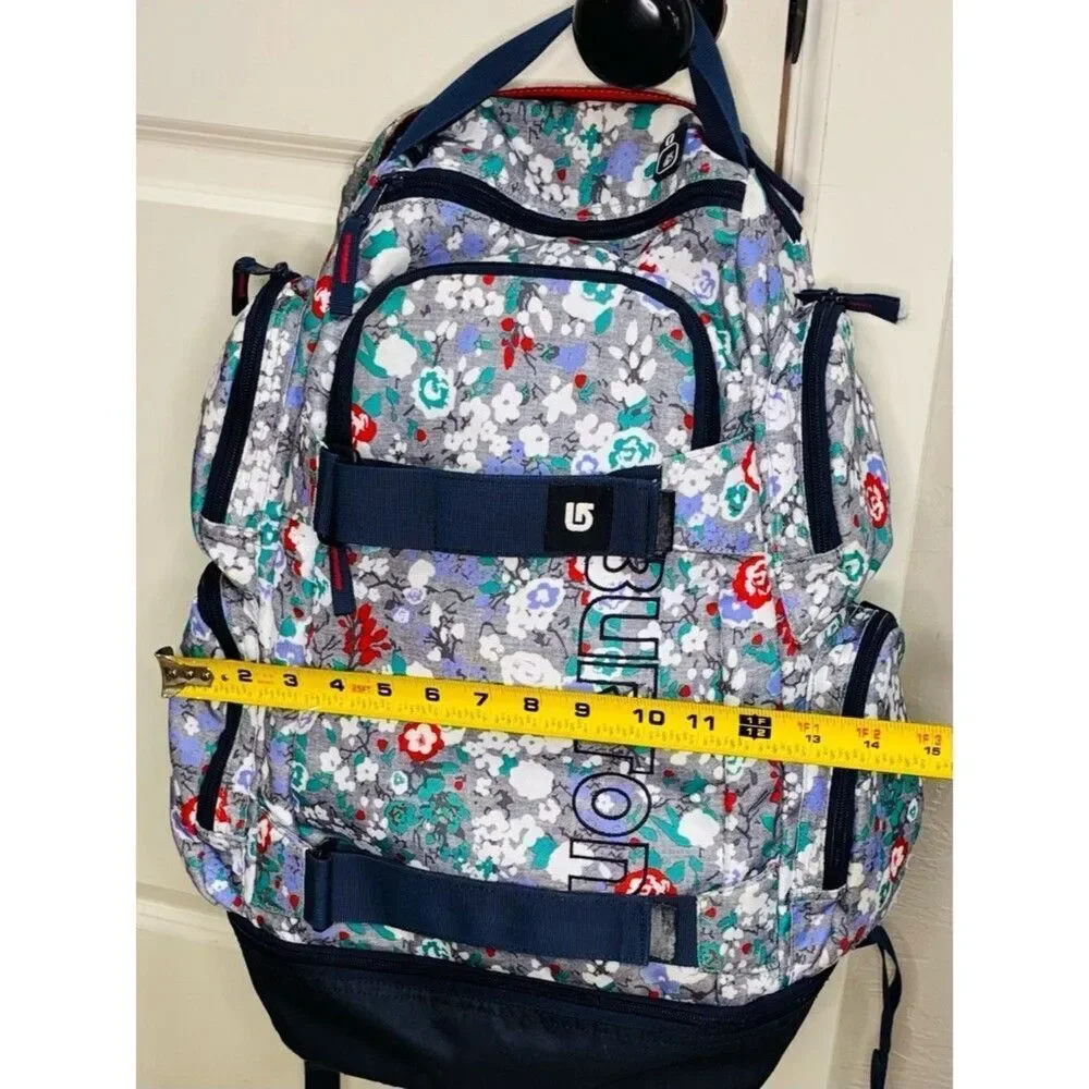Burton Distortion 29L Backpack Floral Chambray School Skate Snowboarding EUC